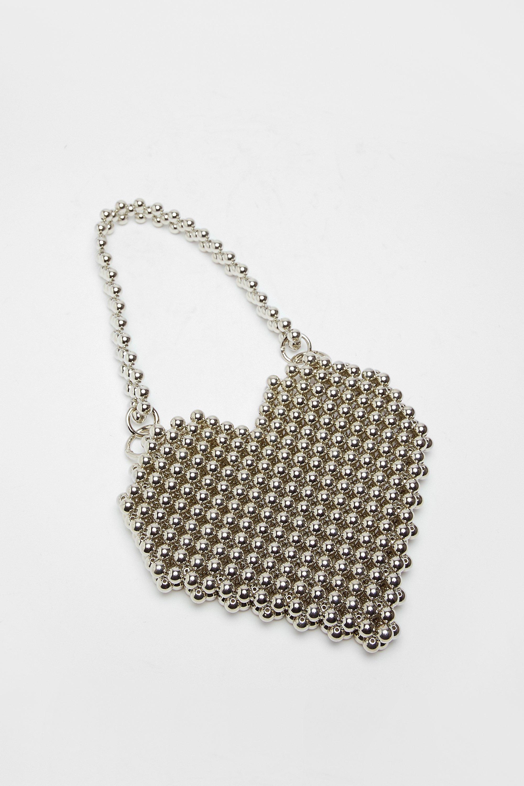 Premium Beaded Heart Shoulder Bag